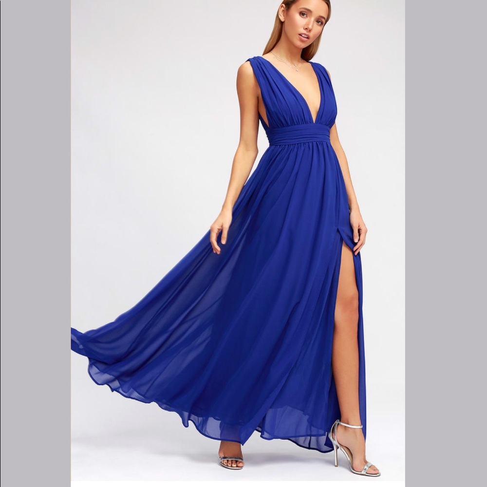 Lulus Heavenly Hues Royal Blue Maxi Dress